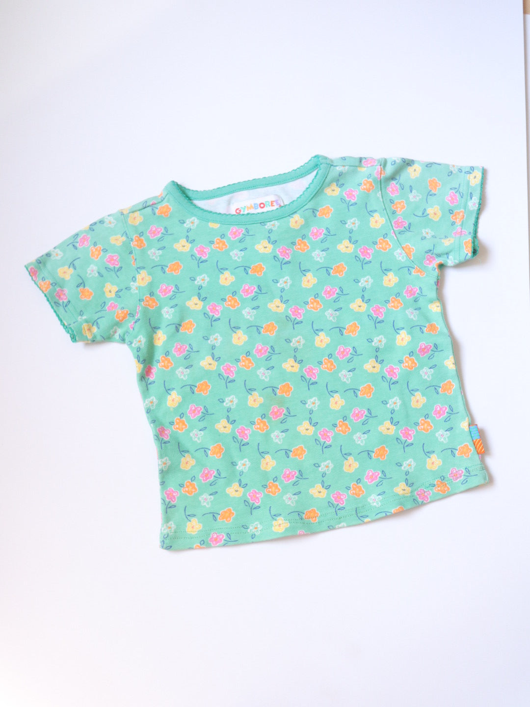 Vintage GYMBOREE Green Floral T-Shirt / 2-3T