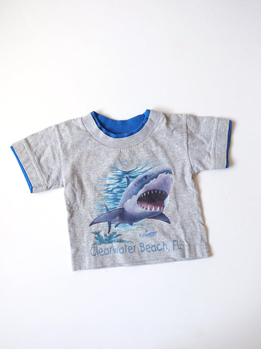 Vintage Retro Shark Print T-Shirt / 12M