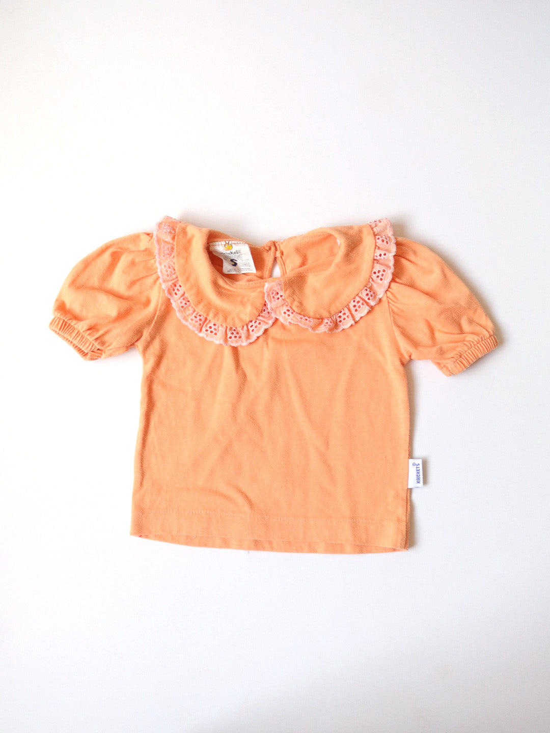 Vintage Orange Frilled Collar Baby T-Shirt / 12-18M