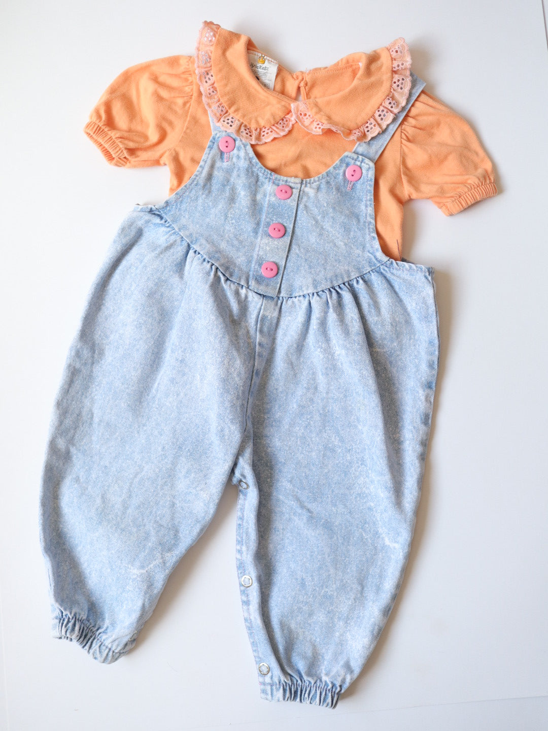 Vintage Washed Denim Light Weight Cotton Overall / 18M