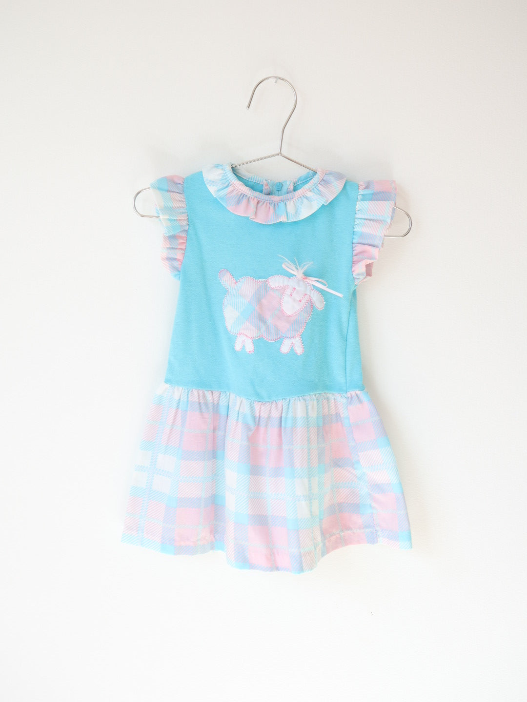 Vintage Sheep Applique Frilled Sleeve Dress / 2T