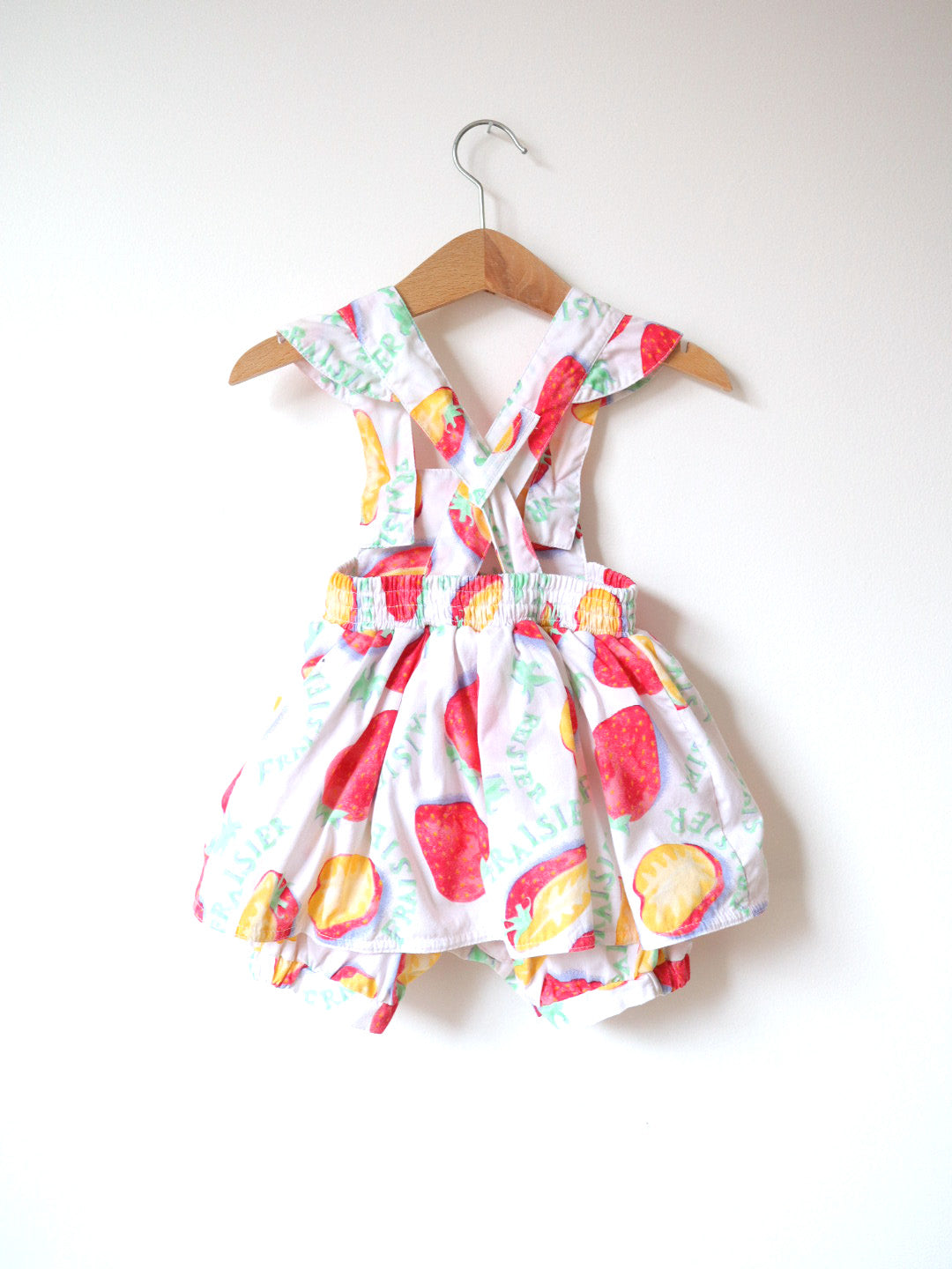 Vintage Strawberry "Fraisier" Baby Summer Romper / 6-9M