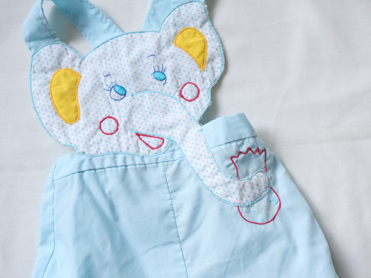 Vintage Elephant Face Baby Summer Romper / 6-9M