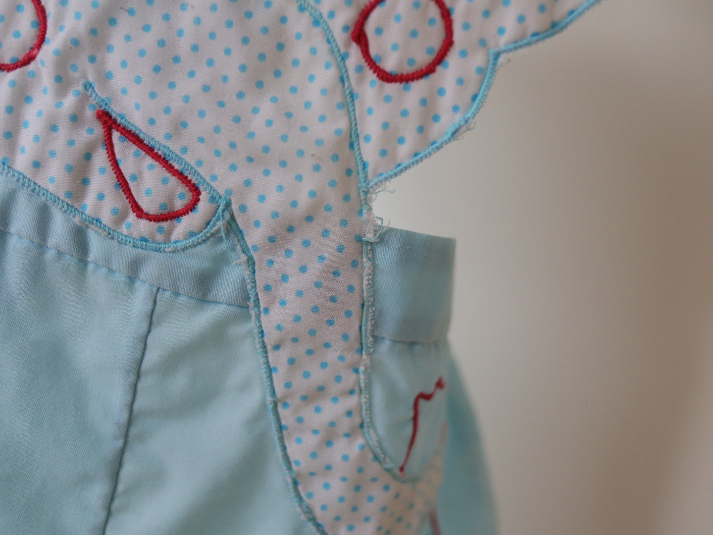 Vintage Elephant Face Baby Summer Romper / 6-9M