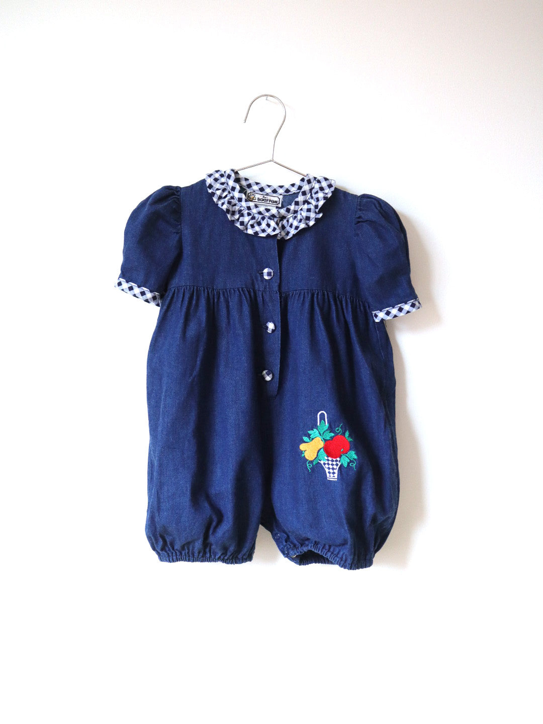 Vintage Denim Fruits Bubble Oversized Romper / 2-3Y