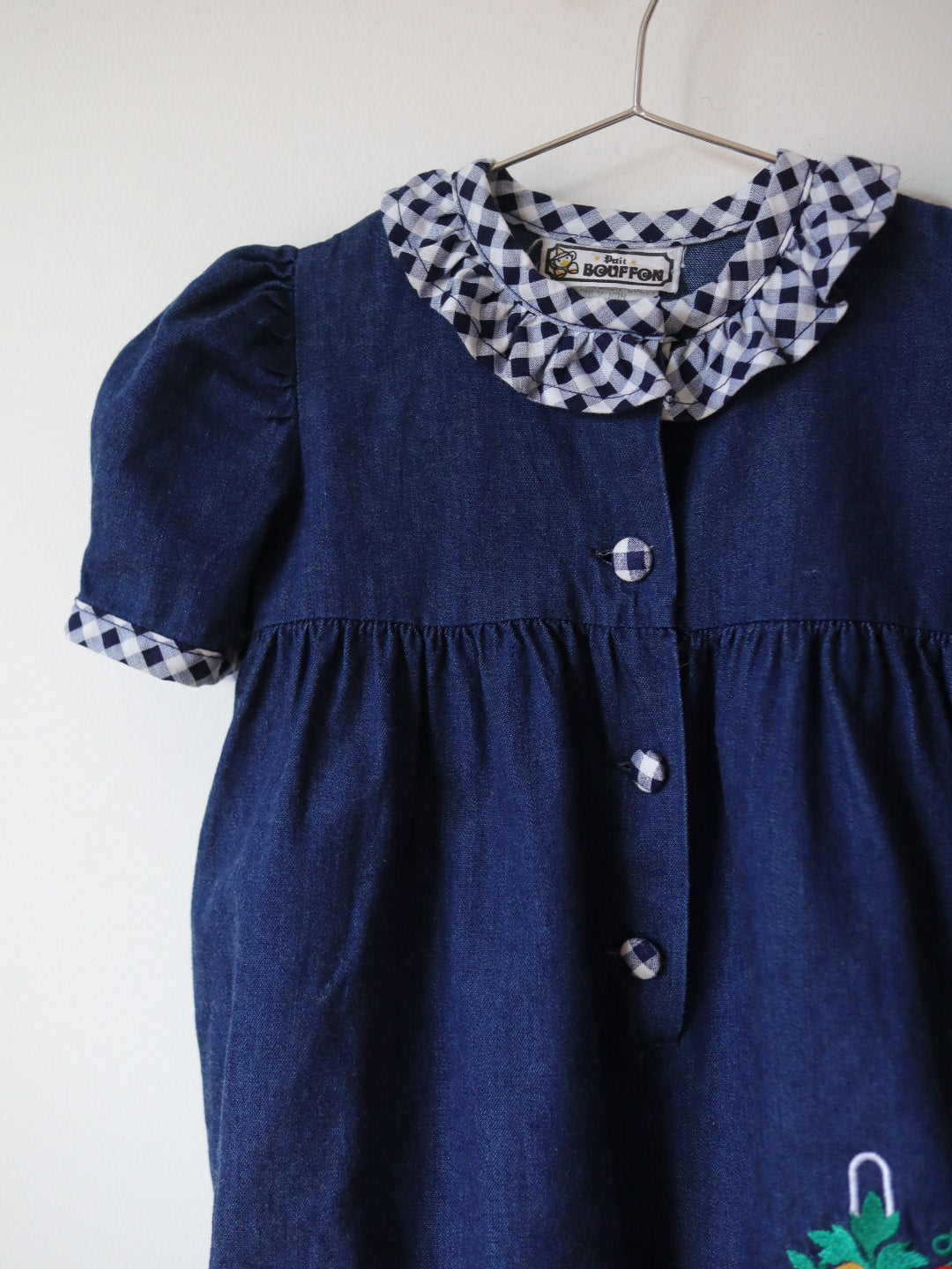 Vintage Denim Fruits Bubble Oversized Romper / 2-3Y