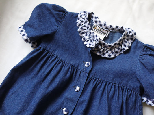 Vintage Denim Fruits Bubble Oversized Romper / 2-3Y