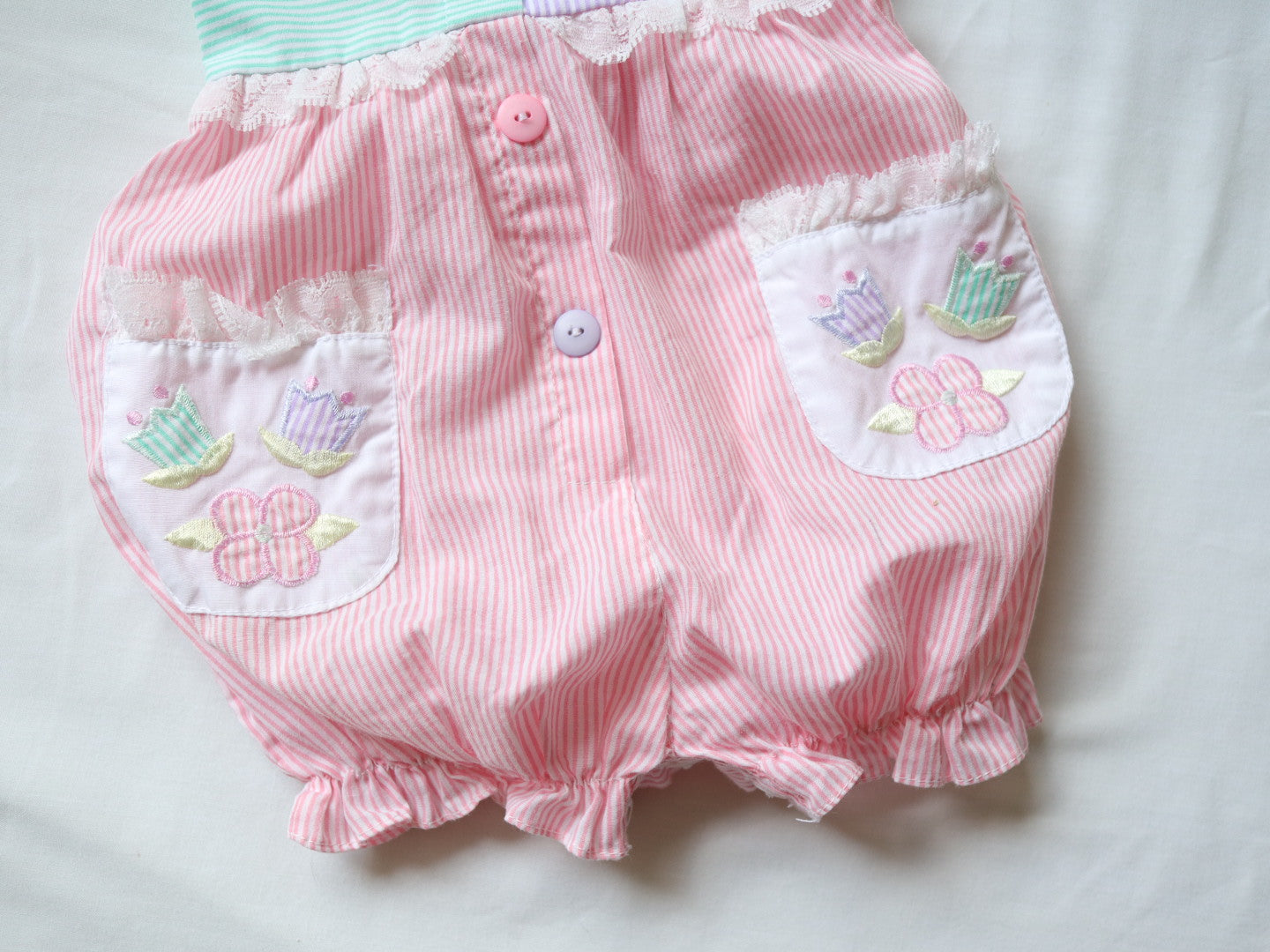 Vintage Candy Multicolour Stripe Baby Romper / 18M