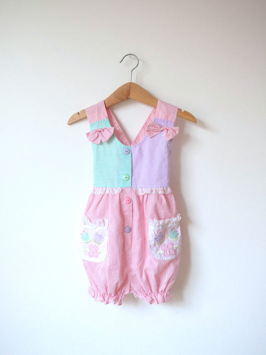 Vintage Candy Multicolour Stripe Baby Romper / 18M