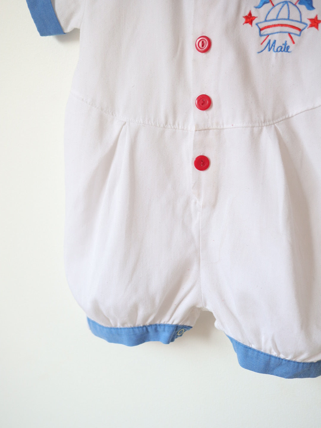 Vintage Sailor Collar "First Mete" Romper + Hat Set / 24M, 2Y