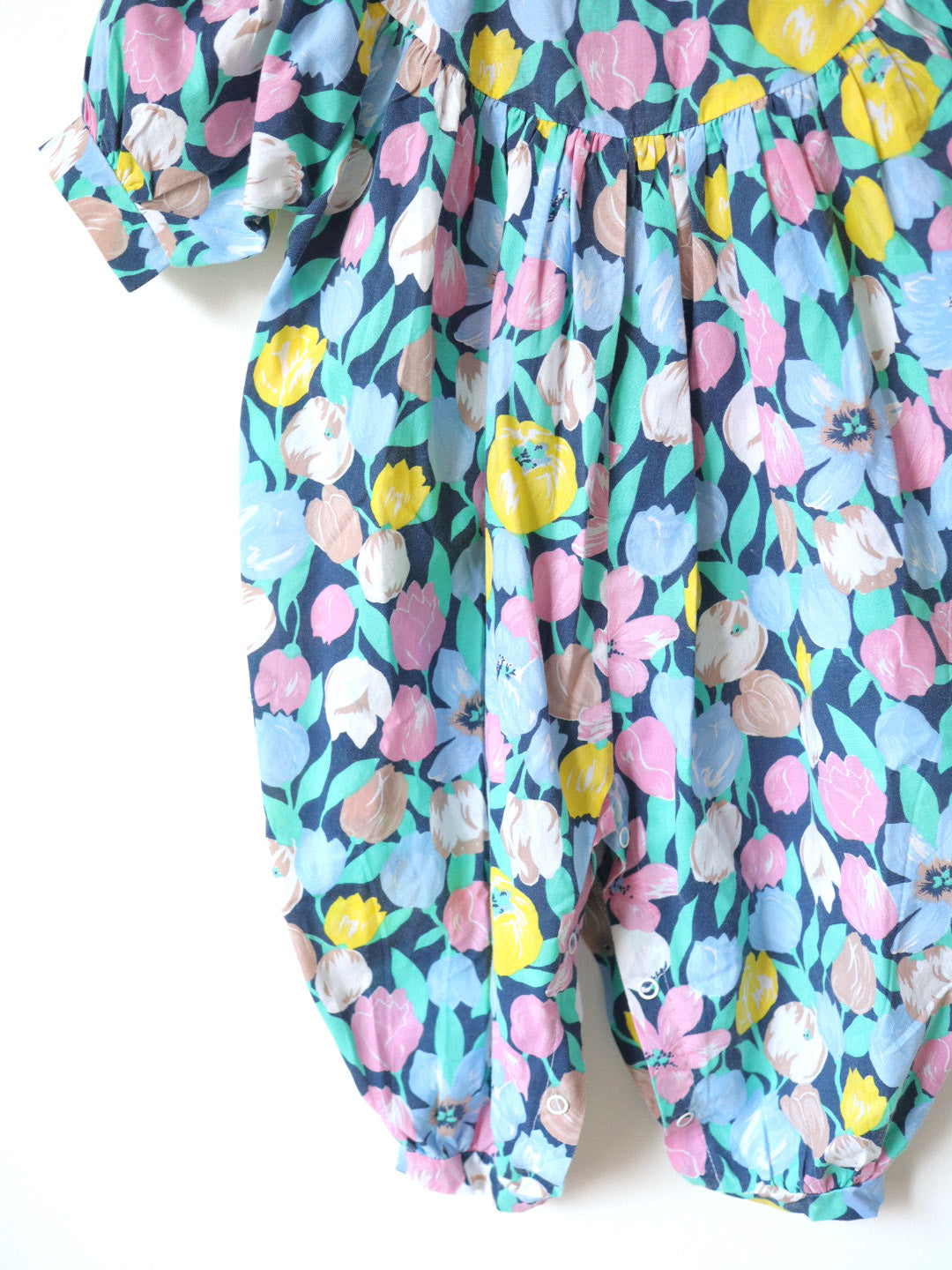 Vintage Flower Print Bubble Oversized Romper / 2-3Y