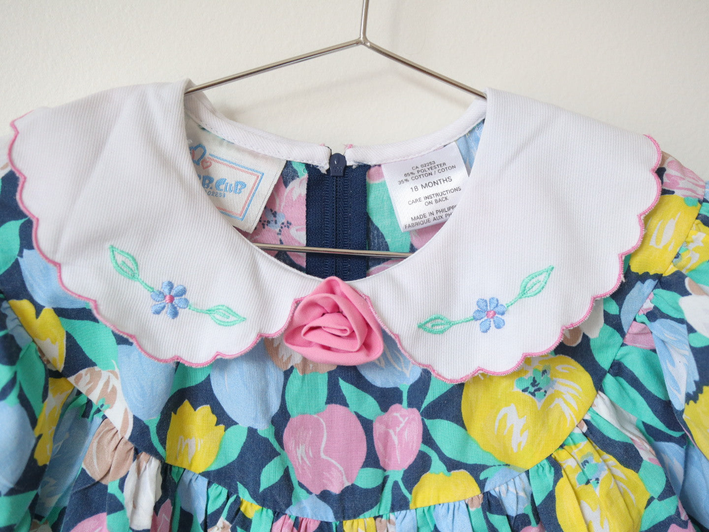 Vintage Flower Print Bubble Oversized Romper / 2-3Y