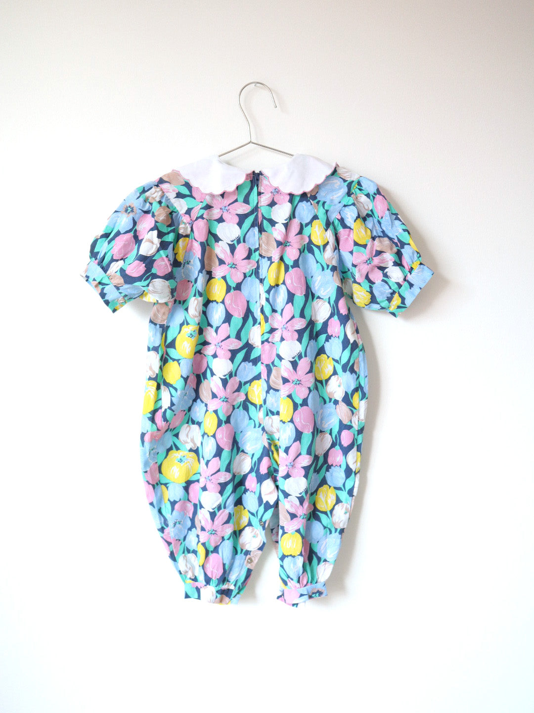 Vintage Flower Print Bubble Oversized Romper / 2-3Y