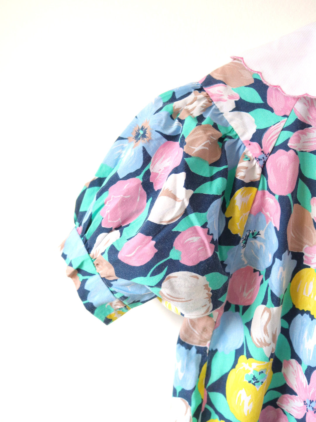 Vintage Flower Print Bubble Oversized Romper / 2-3Y