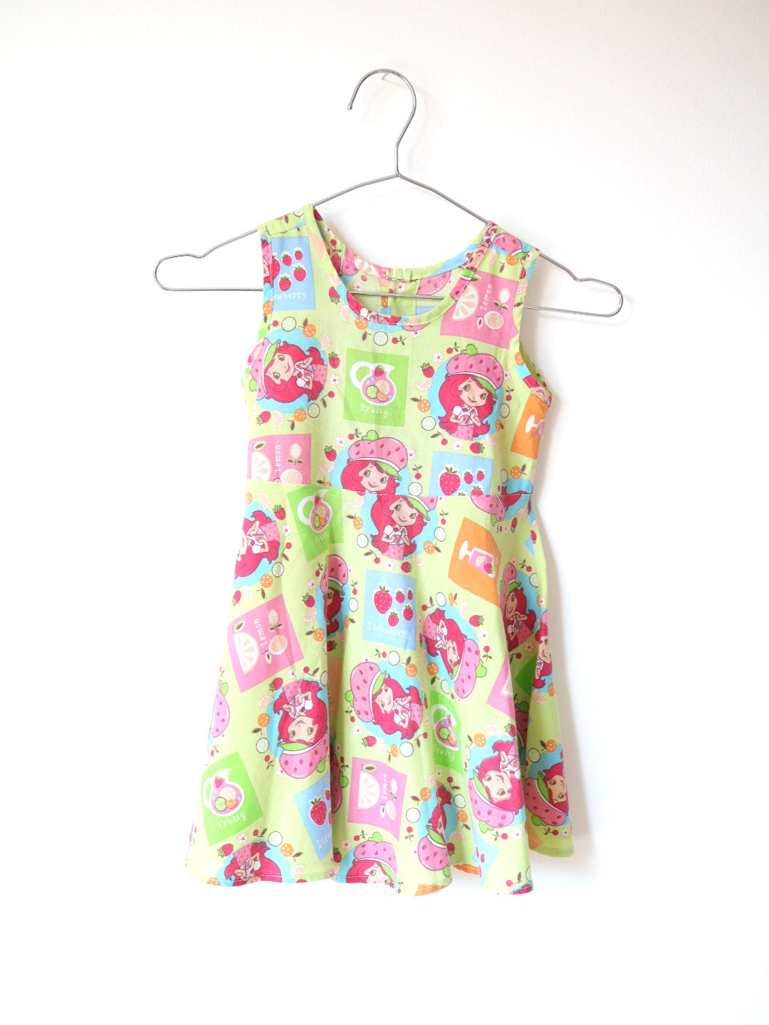 Y2K Strawberry Shortcake Green Cotton Dress / 3-4Y