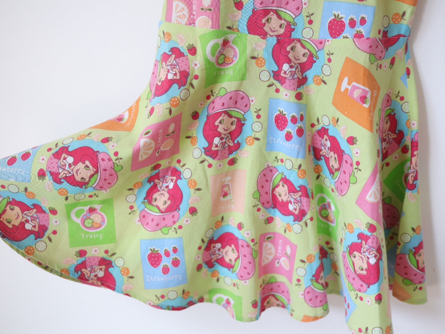 Y2K Strawberry Shortcake Green Cotton Dress / 3-4Y