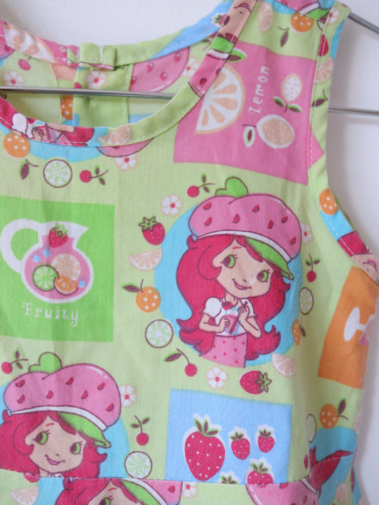 Y2K Strawberry Shortcake Green Cotton Dress / 3-4Y