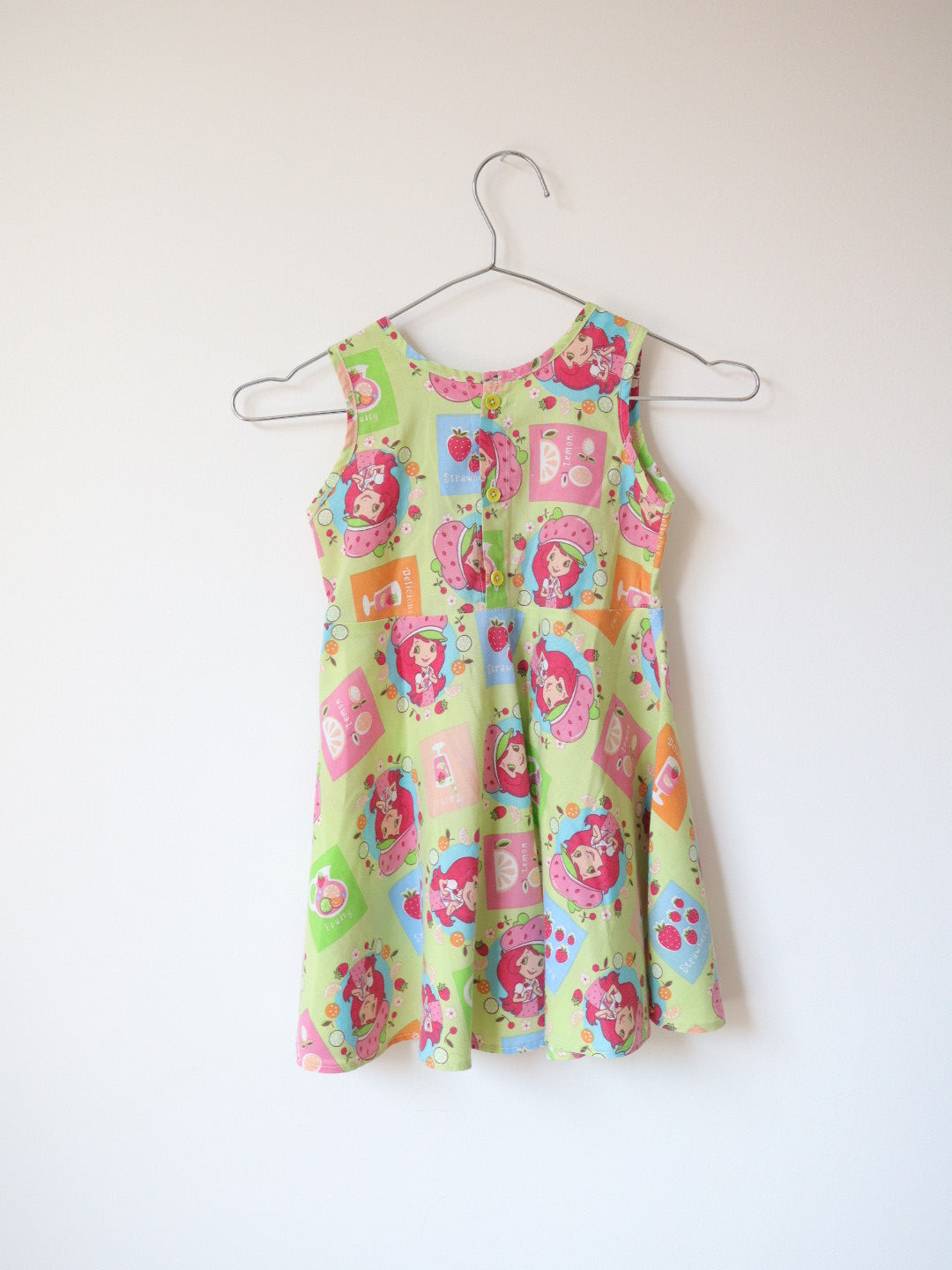 Y2K Strawberry Shortcake Green Cotton Dress / 3-4Y
