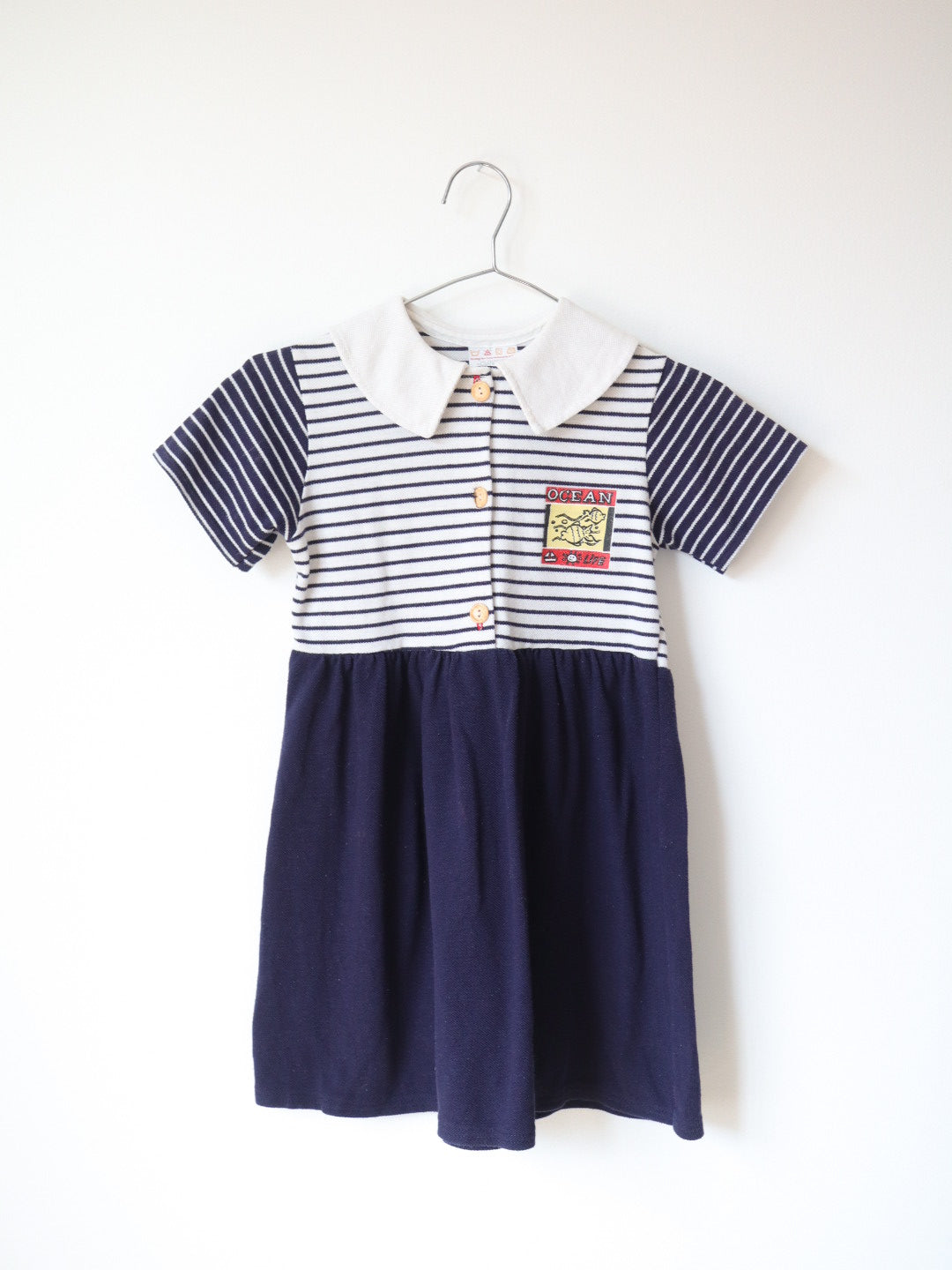 Vintage Marine Navy White Dress / 6X