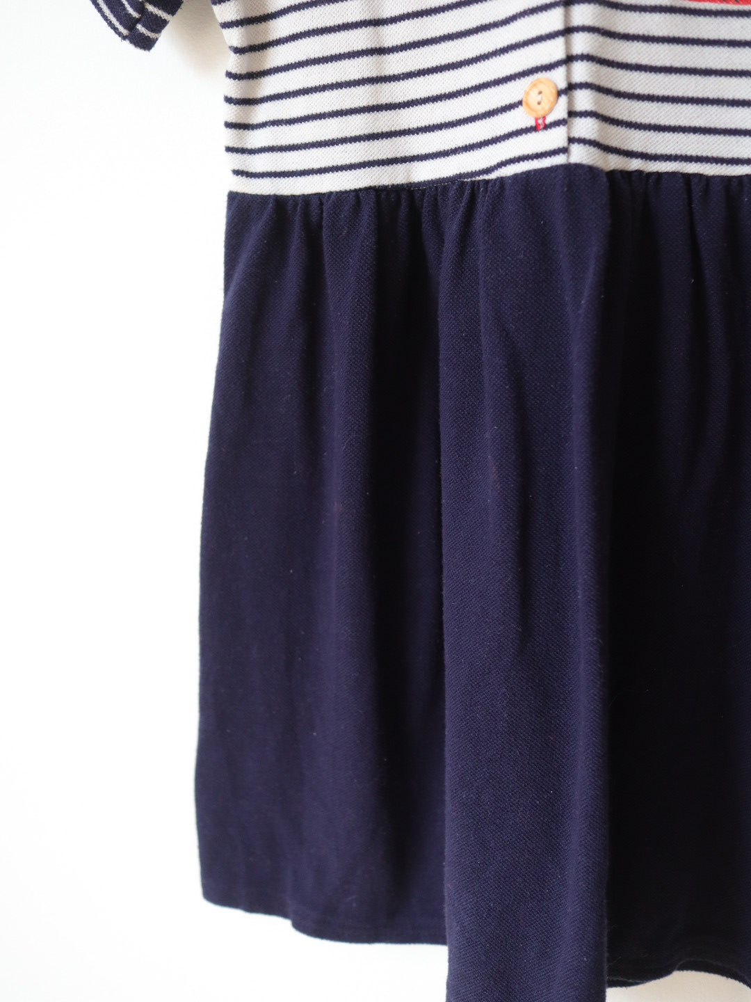 Vintage Marine Navy White Dress / 6X