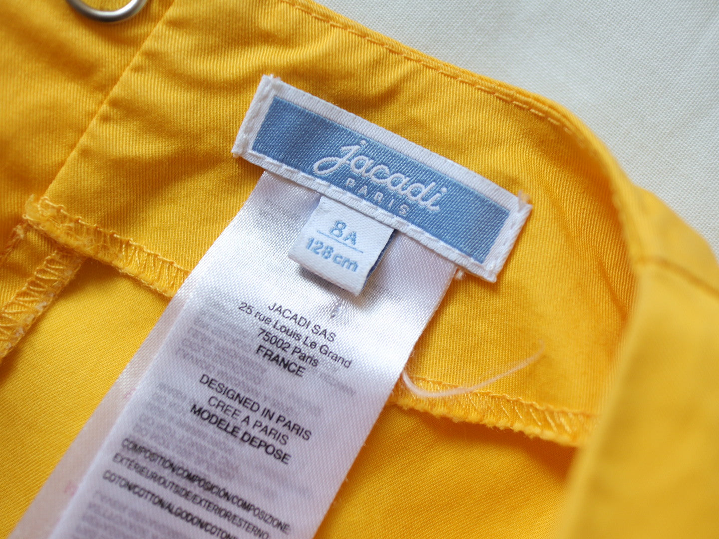 Pre-loved Jacadi Yellow Cotton Dress / 6-8Y