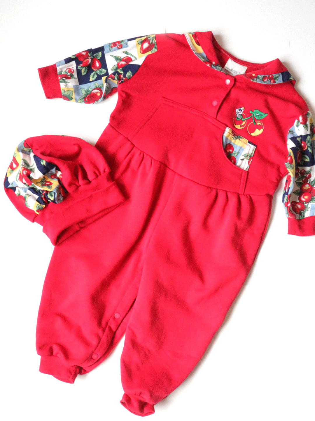 Combinaisons Barboteuses Formelles Bébé à Carreaux Pied-de-Poule Rouges Vintage / 9-12M
