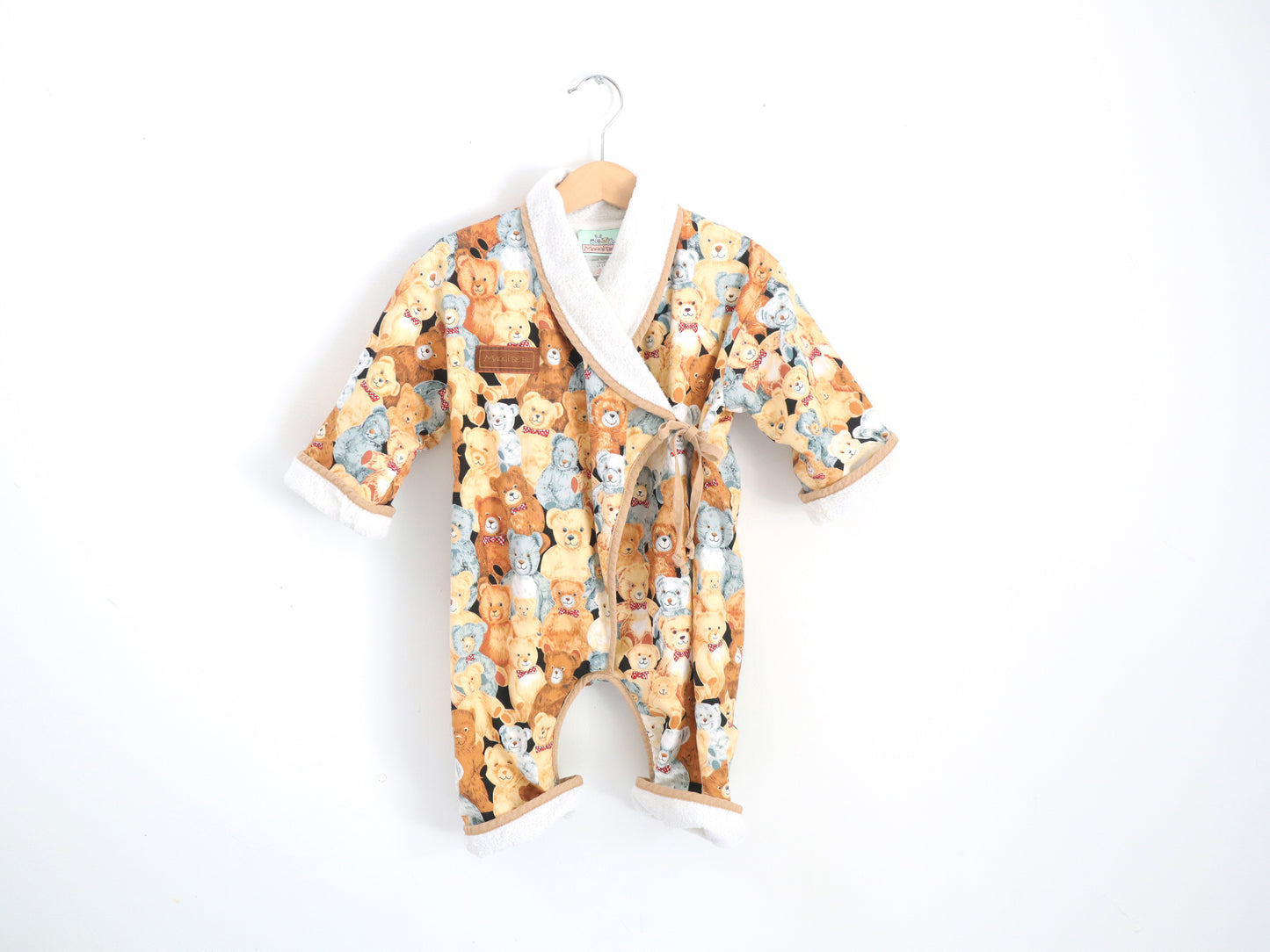 Vintage Teddy Bears Terrycloth Lining Rompers / 12-18M