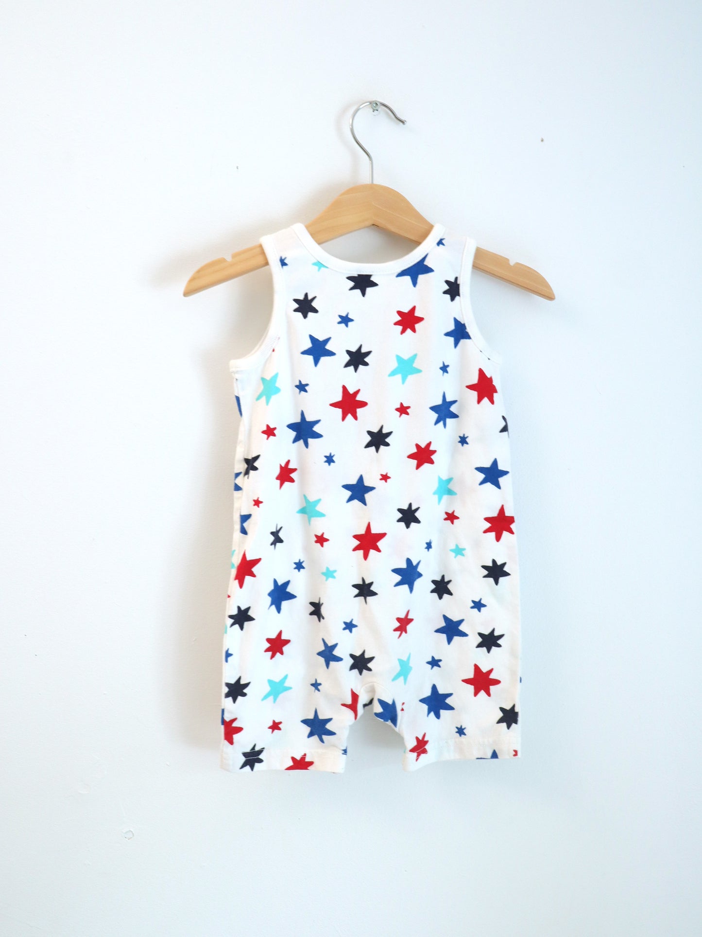 Hanna Andersson Baby Button Shoulder Tank Romper / 6-12M