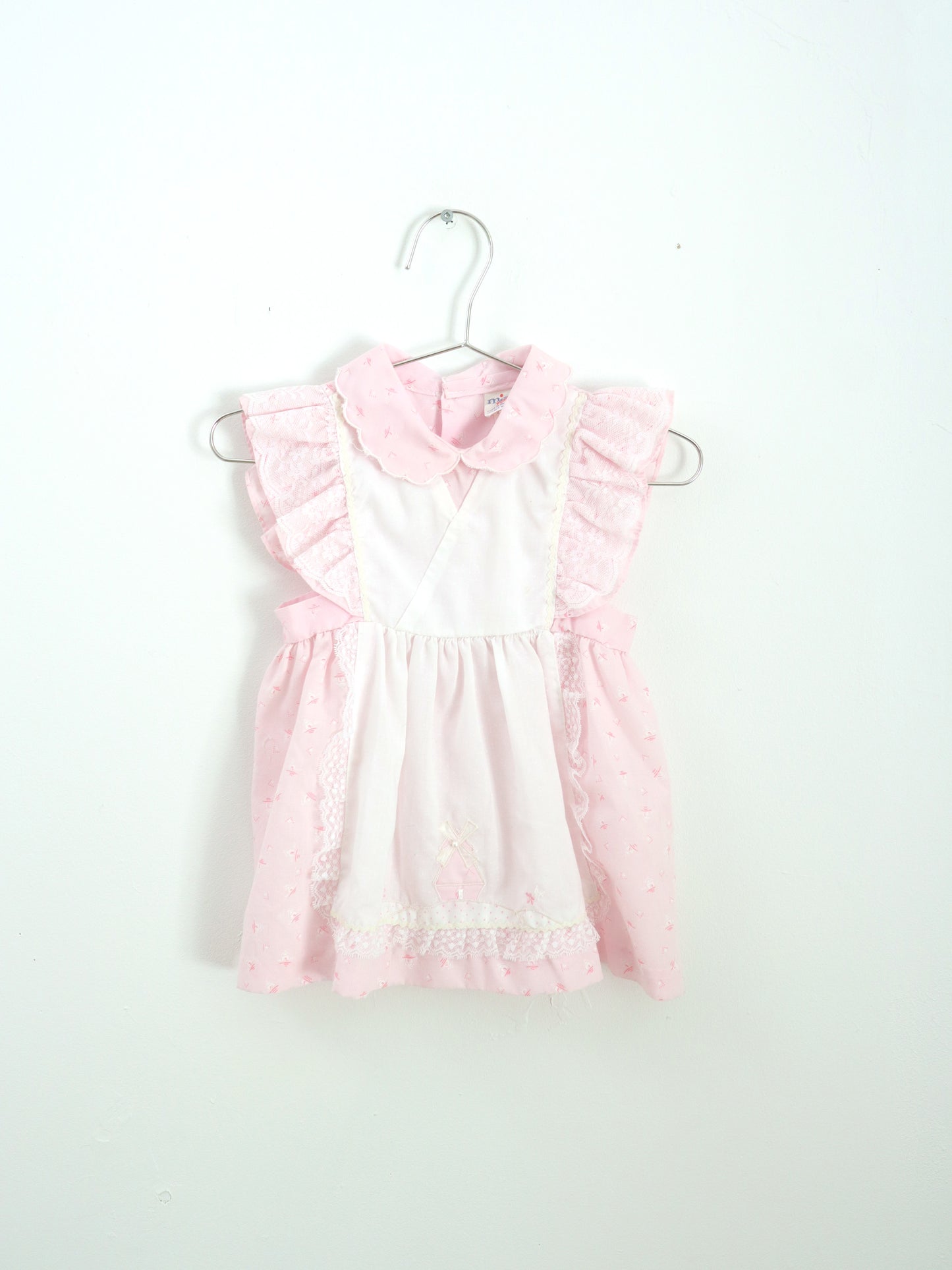 Vintage Pink Laced Sleeve Dress / 18M