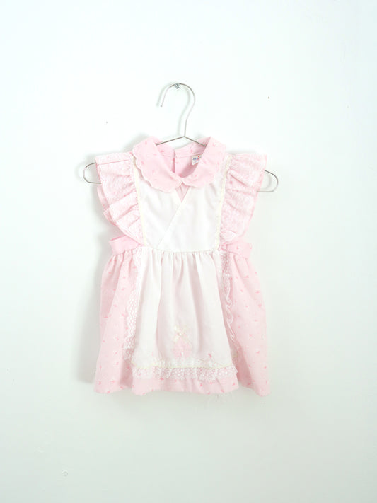 Vintage Pink Laced Sleeve Dress / 18M