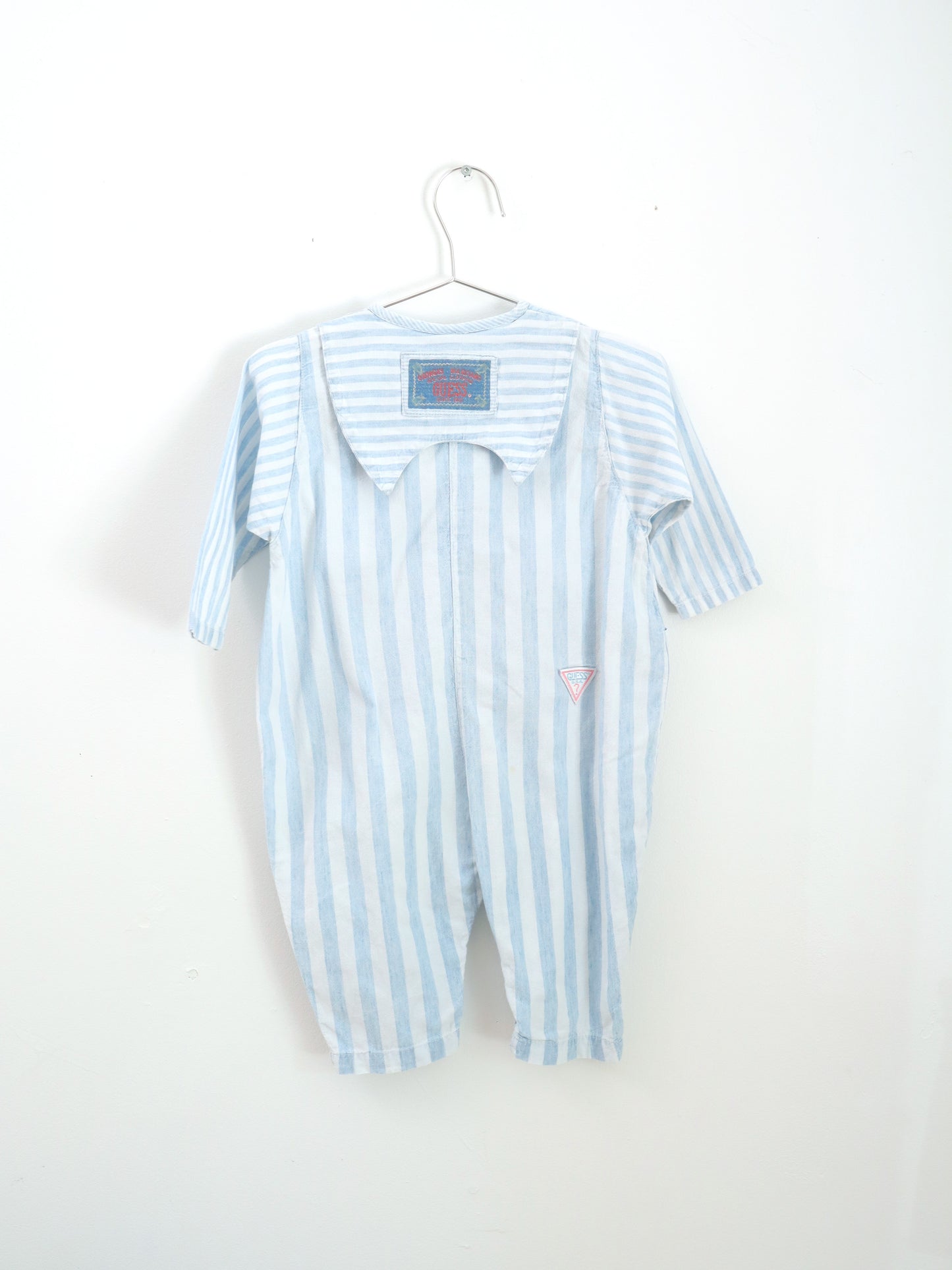 Vintage GUESS Light Blue Stripe Long SLV Romper / 12M