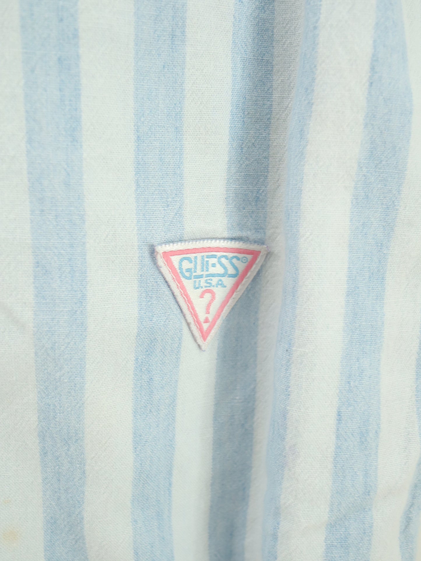Vintage GUESS Light Blue Stripe Long SLV Romper / 12M