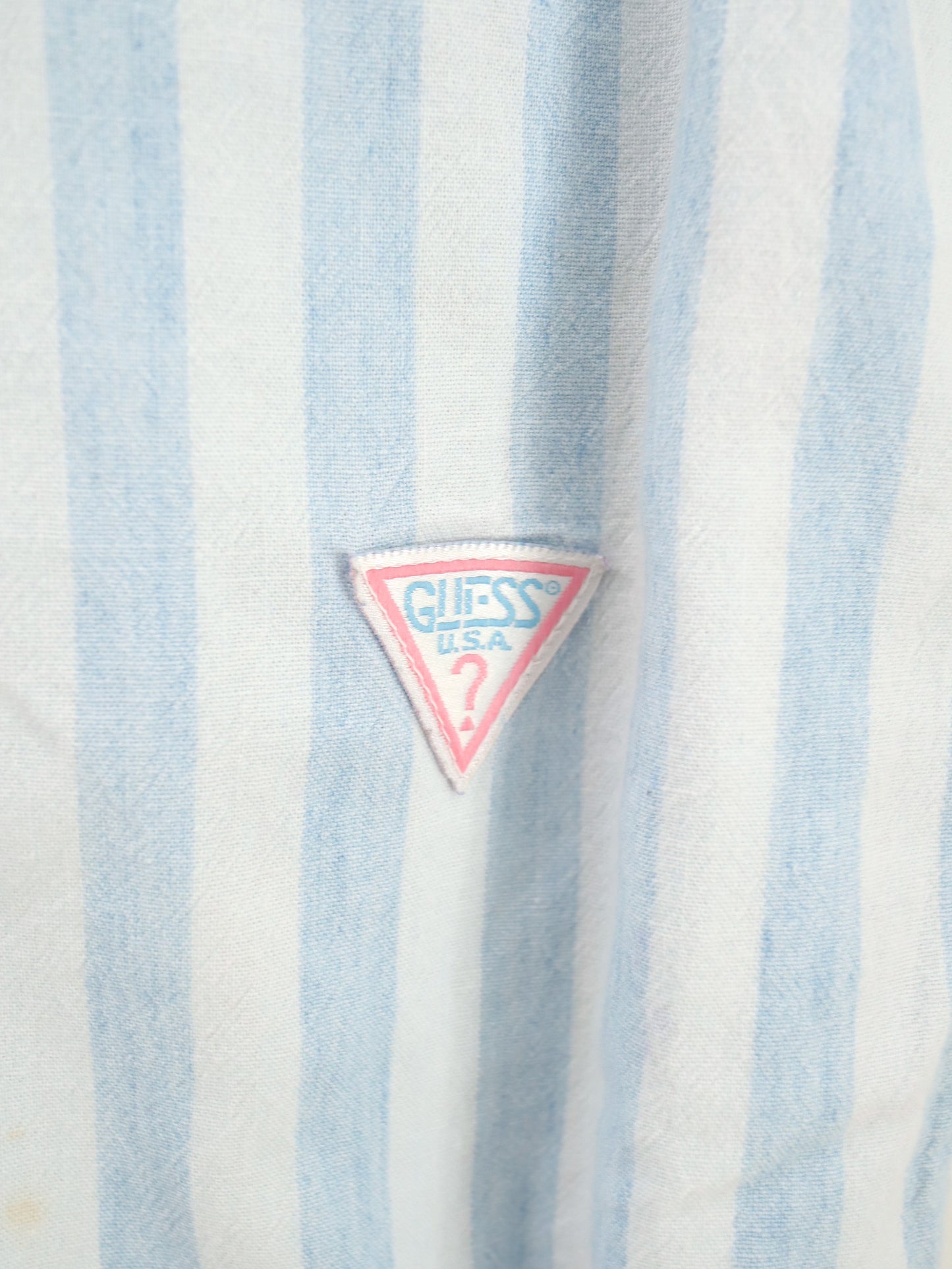 Vintage GUESS Light Blue Stripe Long SLV Romper / 12M
