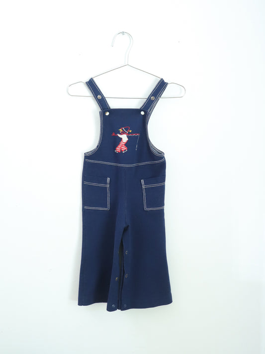 Vintage Fishing Man Navy Flared Overall / 18M