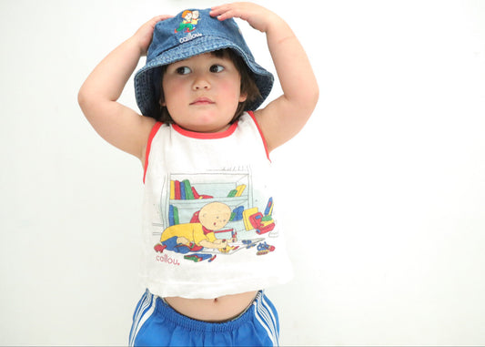 Vintage Doodling Caillou Print Tank Top / 2Y