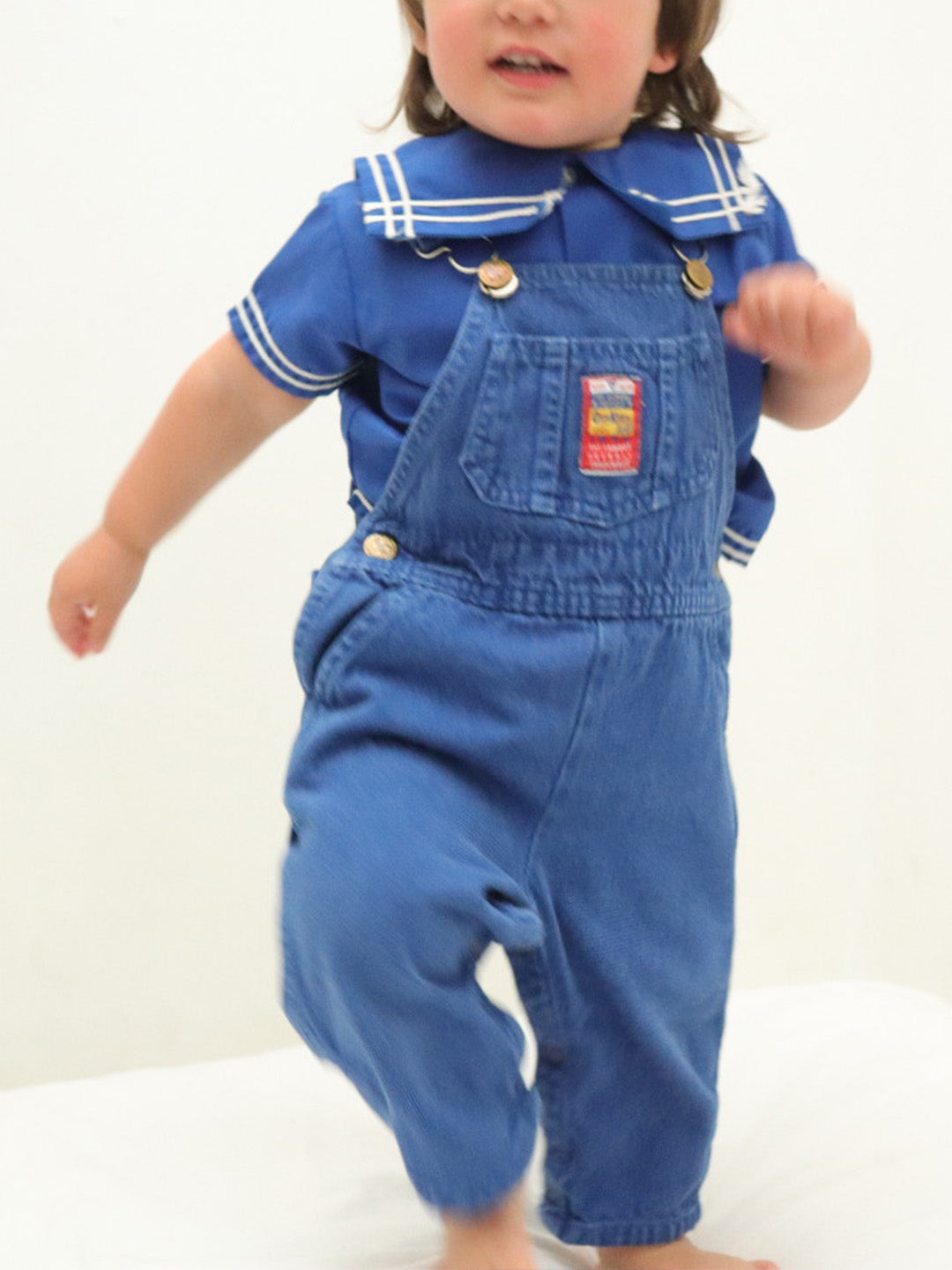 Vintage OSHKOSH Blue Cotton Baby Overall / 12-18M