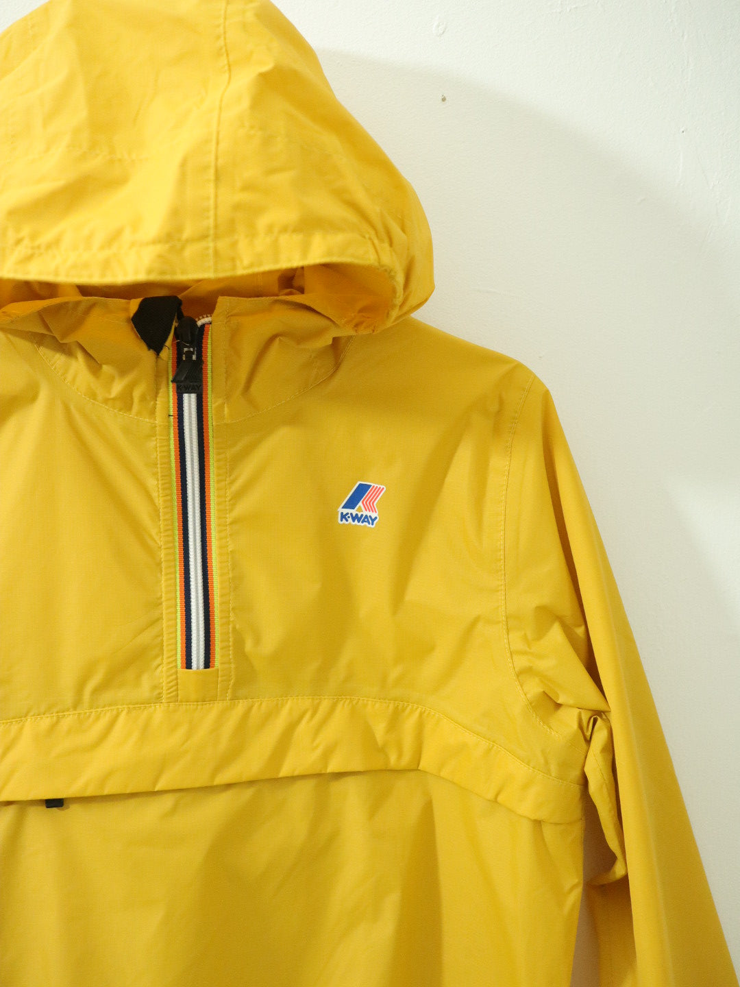 K-WAY Yellow Half Zip Packable Windbreaker Rain Jacket / 10Y