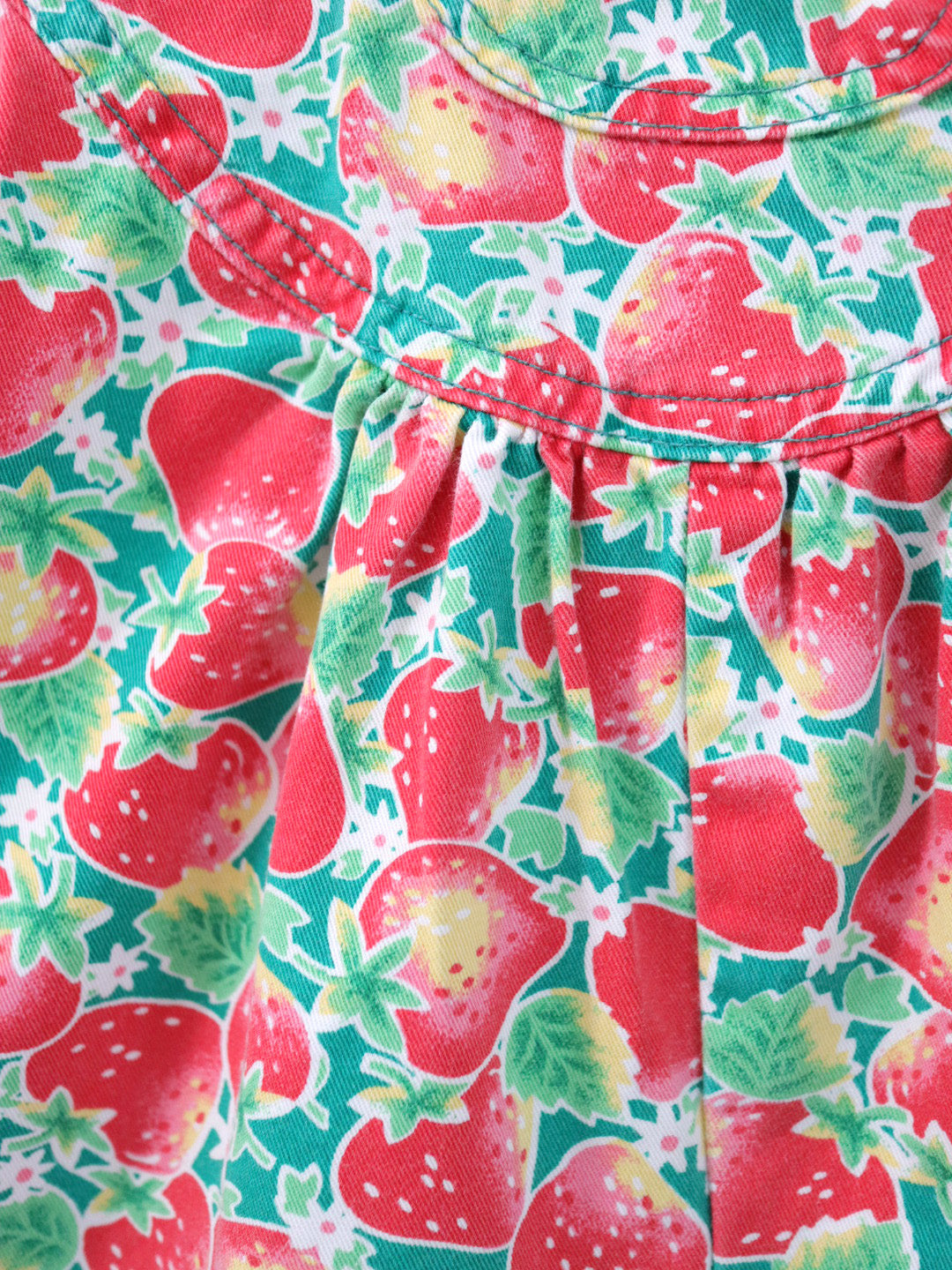 Vintage OSHKOSH Strawberry Print Kids Short Overall / 6Y+ , 6X