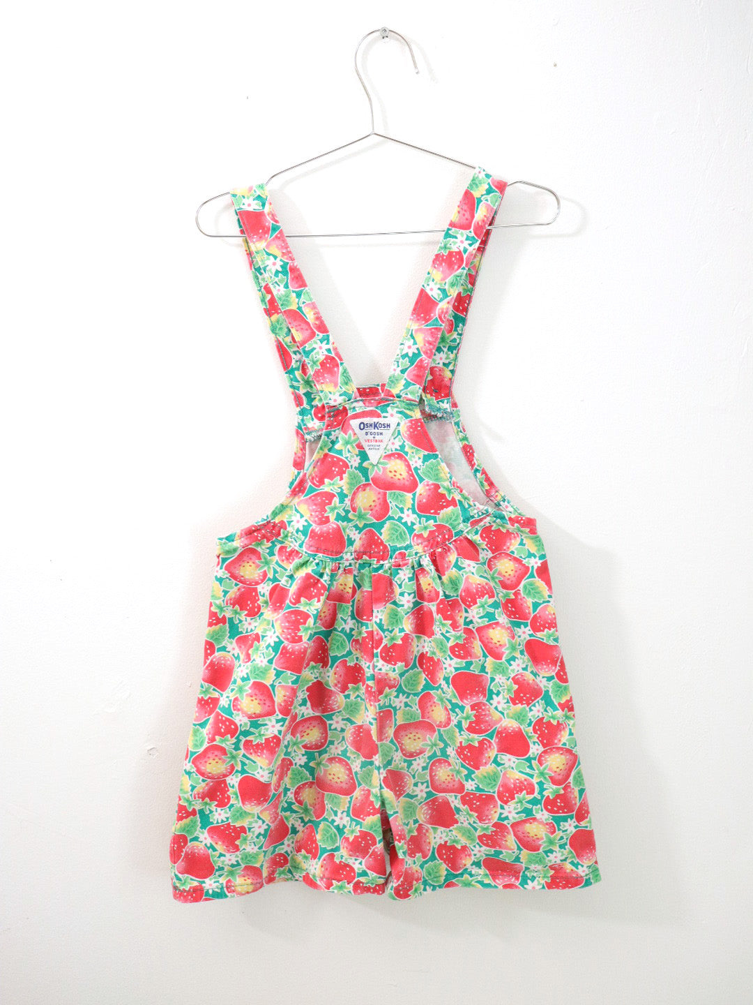 Vintage OSHKOSH Strawberry Print Kids Short Overall / 6Y+ , 6X