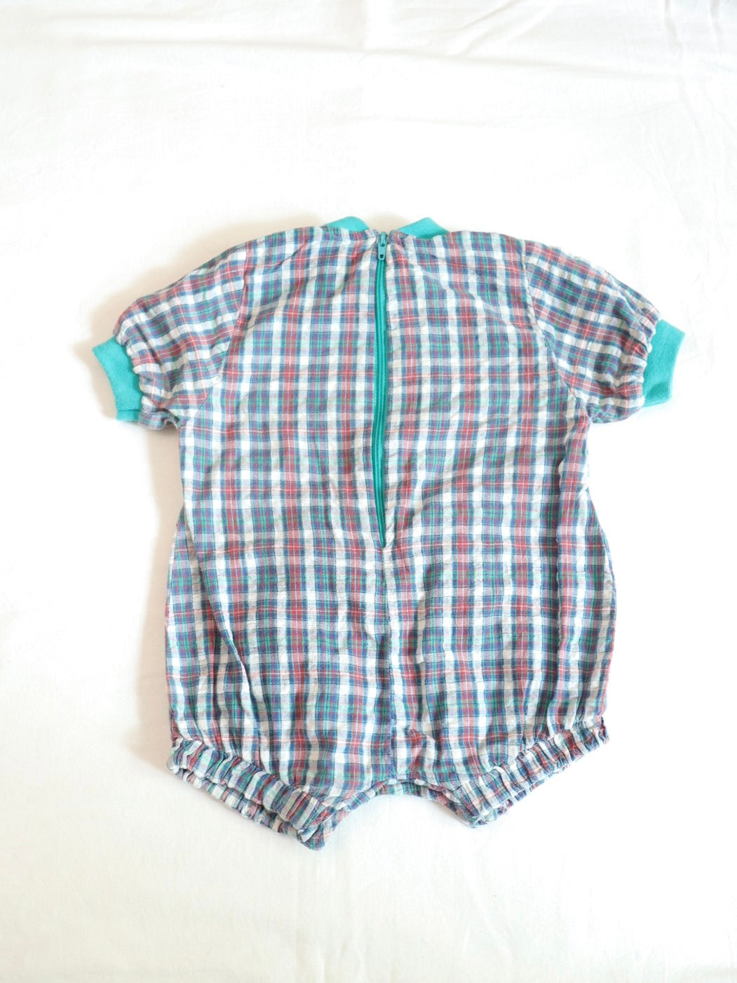 SET of 2 Vintage Baby Retro Print Short Rompers / 6M