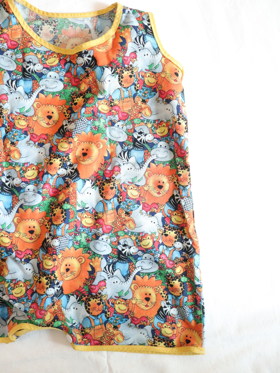 Retro Animal Print Handmade Short Romper / 12-18M