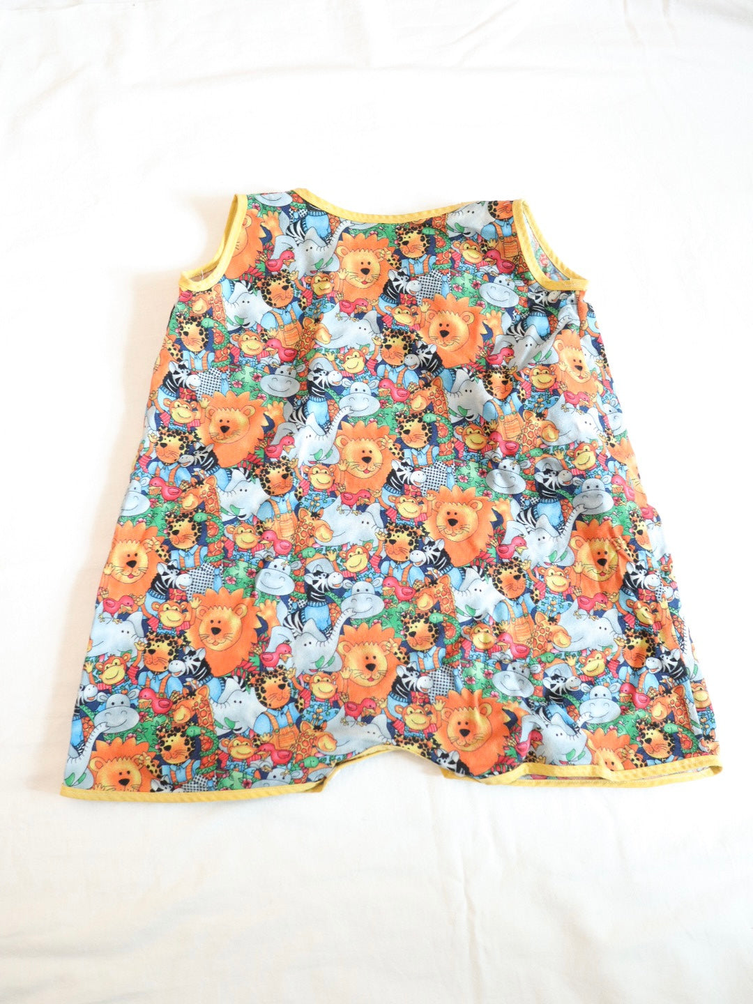 Retro Animal Print Handmade Short Romper / 12-18M