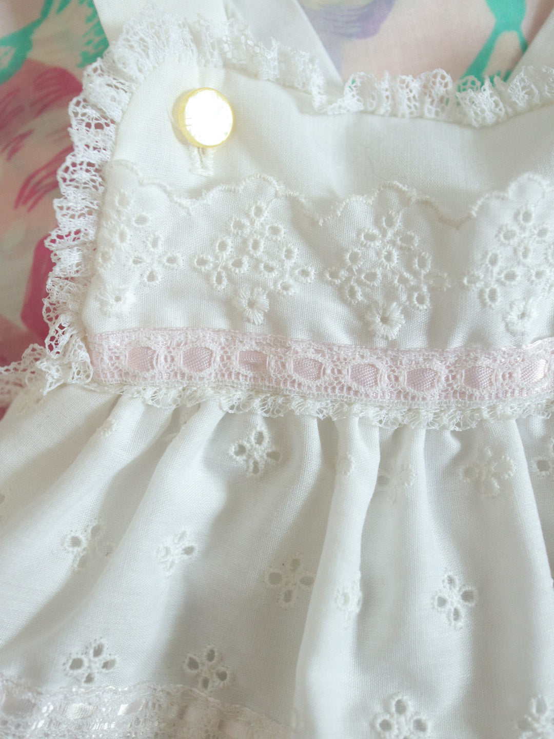 Vintage Baby Race White Romper / 0-3M, NB