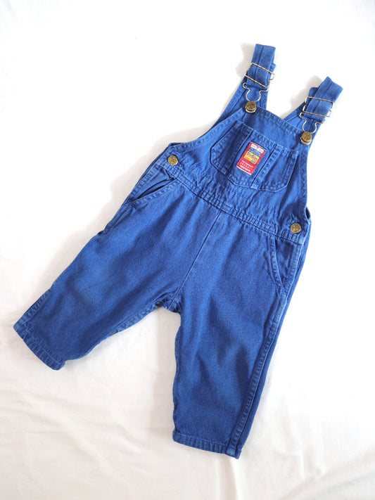 Vintage OSHKOSH Blue Cotton Baby Overall / 12-18M