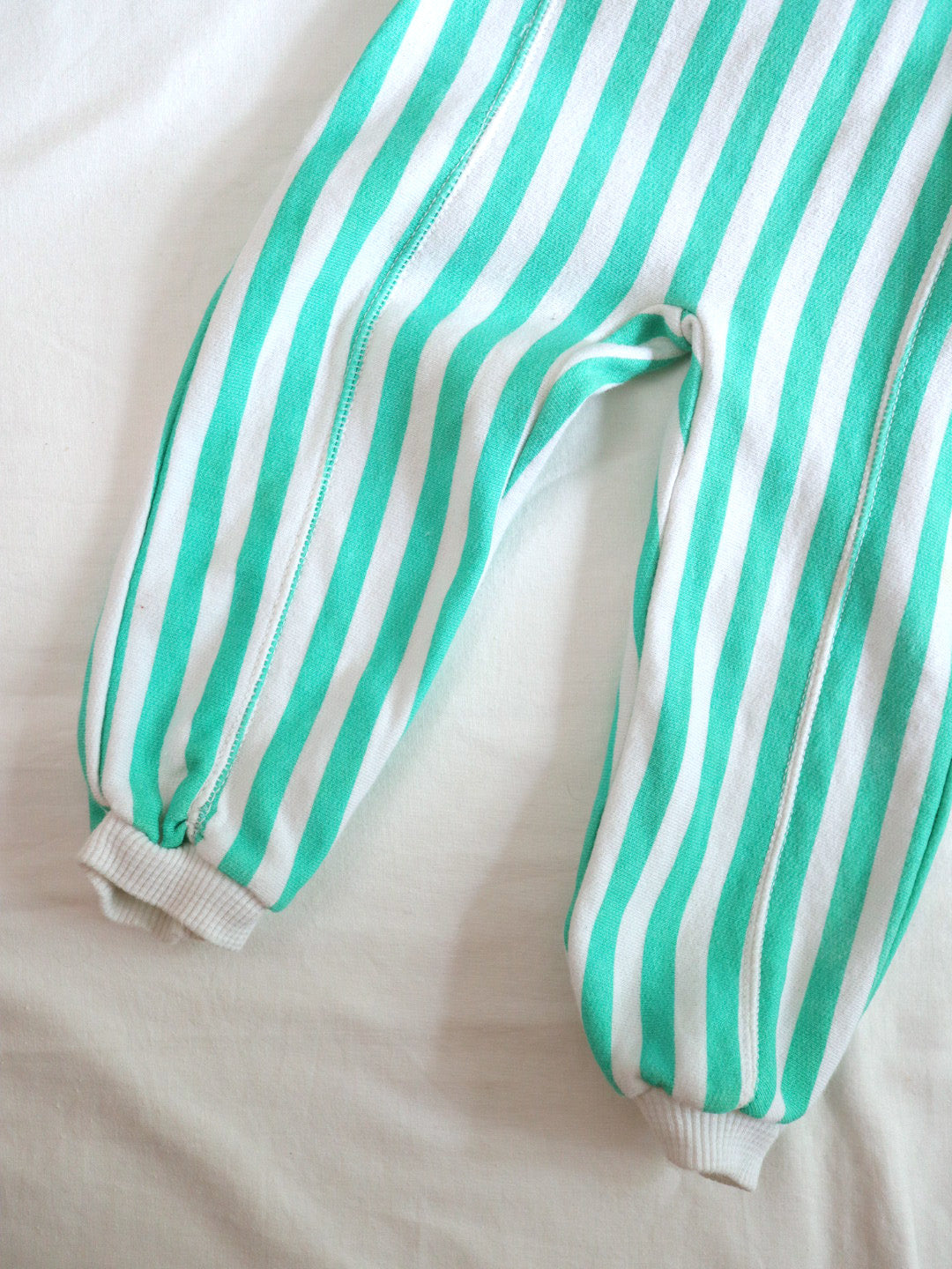Vintage GYM12 Green Stripe Baby Overall / 12M