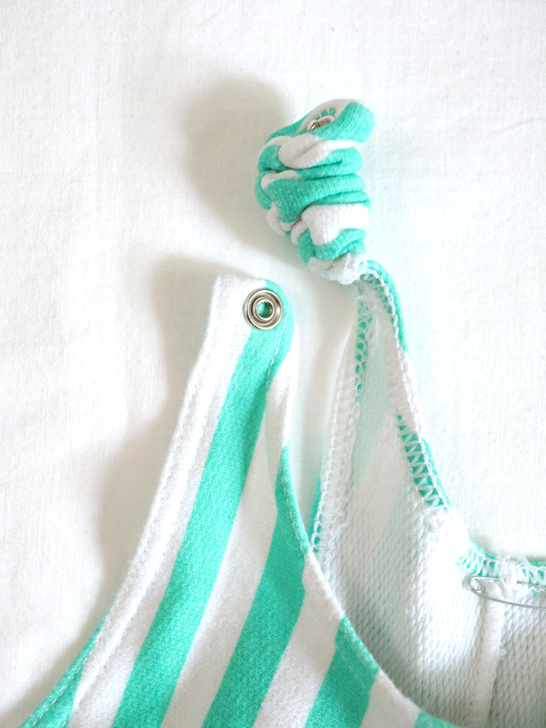Vintage GYM12 Green Stripe Baby Overall / 12M