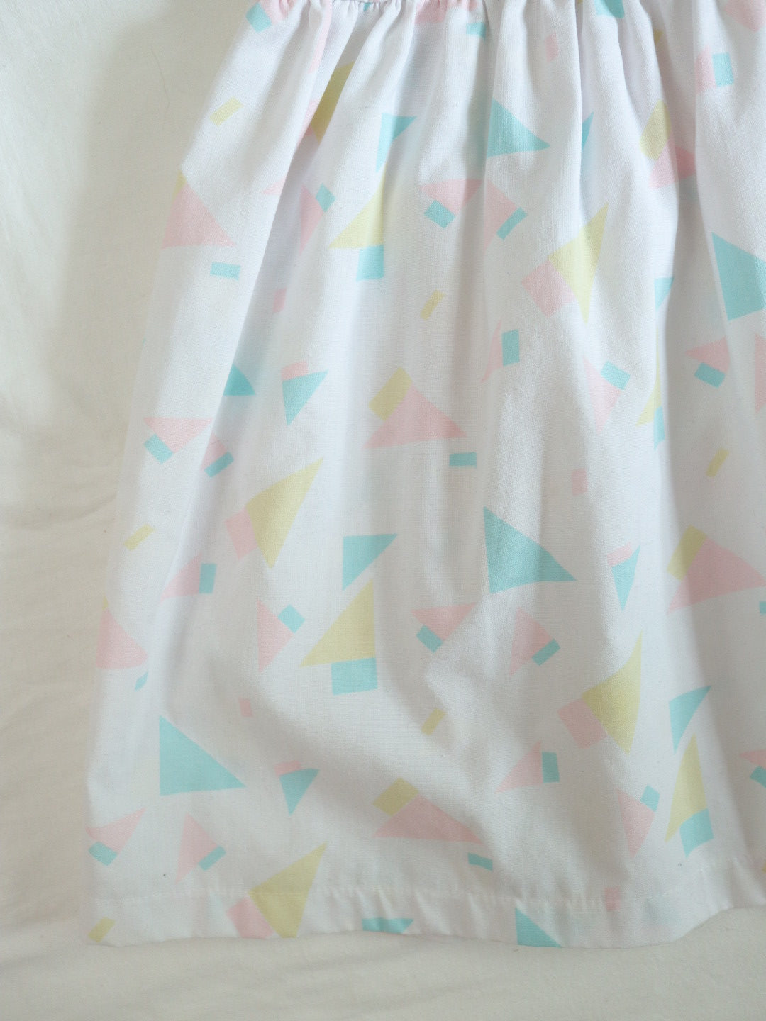 Vintage White Abstract Pattern Summer Cotton Dress / 6Y+