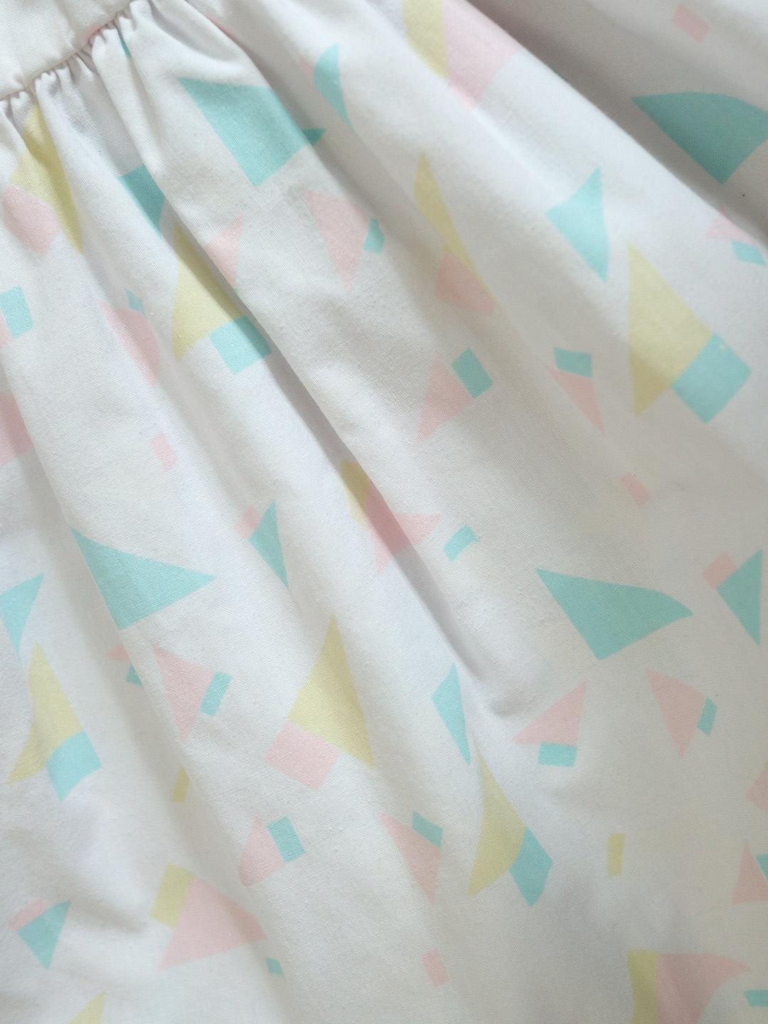 Vintage White Abstract Pattern Summer Cotton Dress / 6Y+