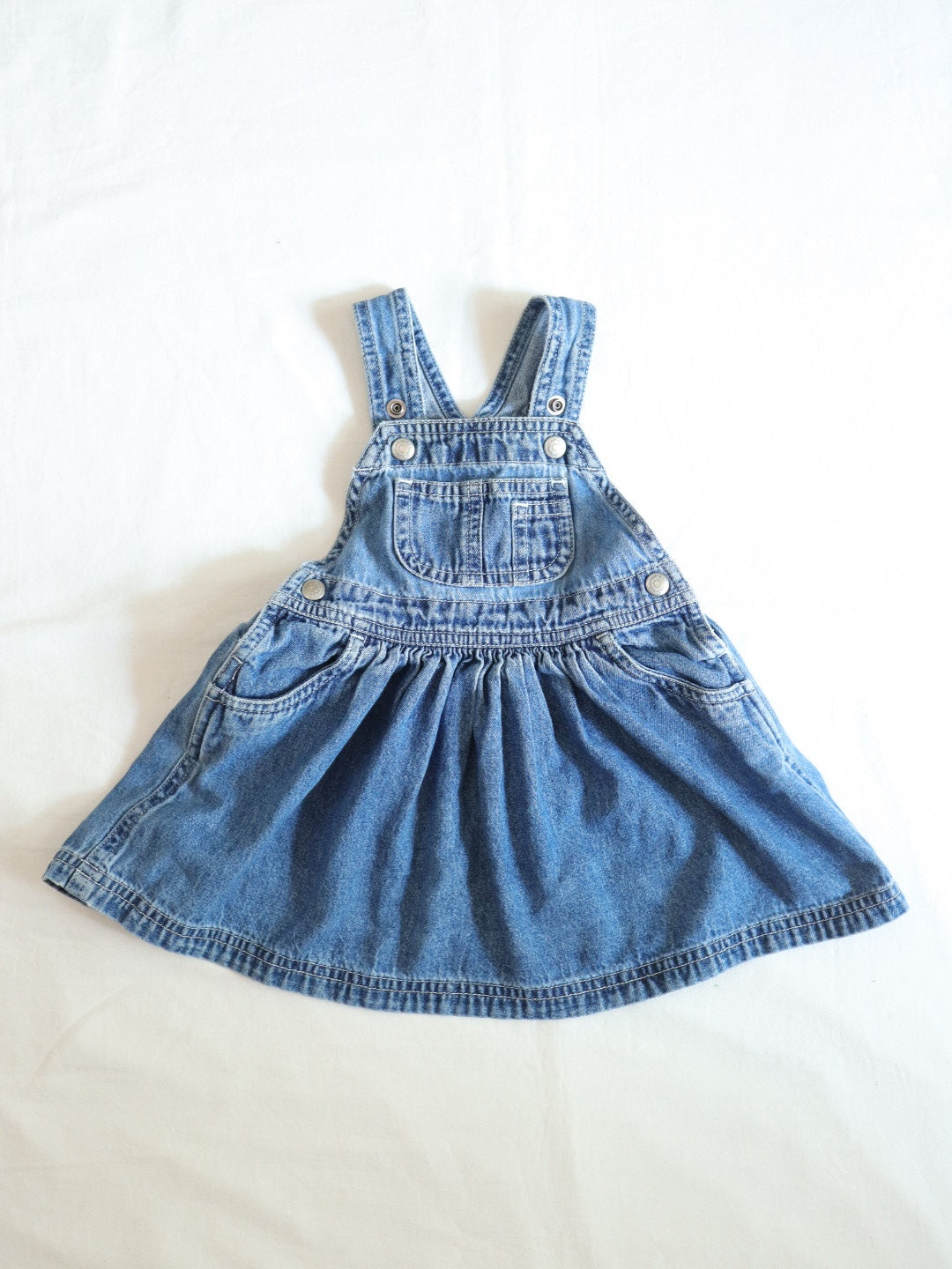 Vintage Classic GAP Denim Baby Overall Dress / 3-6M