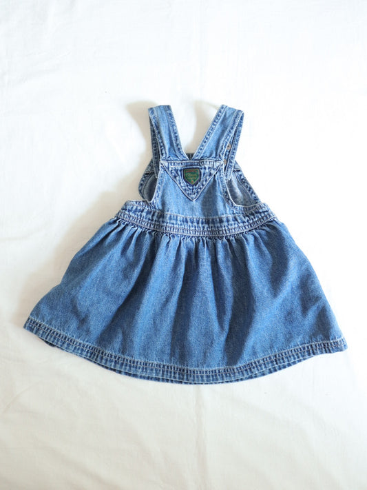 Vintage Classic GAP Denim Baby Overall Dress / 3-6M